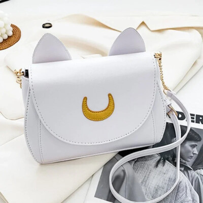 Suvine Sailor Moon Ladies Käekott Must Luna Cat Shape Ket Õlakott PU Nahast Naiste Messenger Crossbody Väike kott Rahakotid