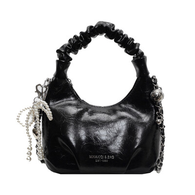 S LIJEVE STRANE Male pu kožne torbe preko ramena za žene 2024. Y2K modni torbica ispod pazuha na rame Ženske srebrne ručne torbice