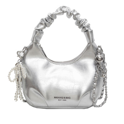 S LIJEVE STRANE Male pu kožne torbe preko ramena za žene 2024. Y2K modni torbica ispod pazuha na rame Ženske srebrne ručne torbice