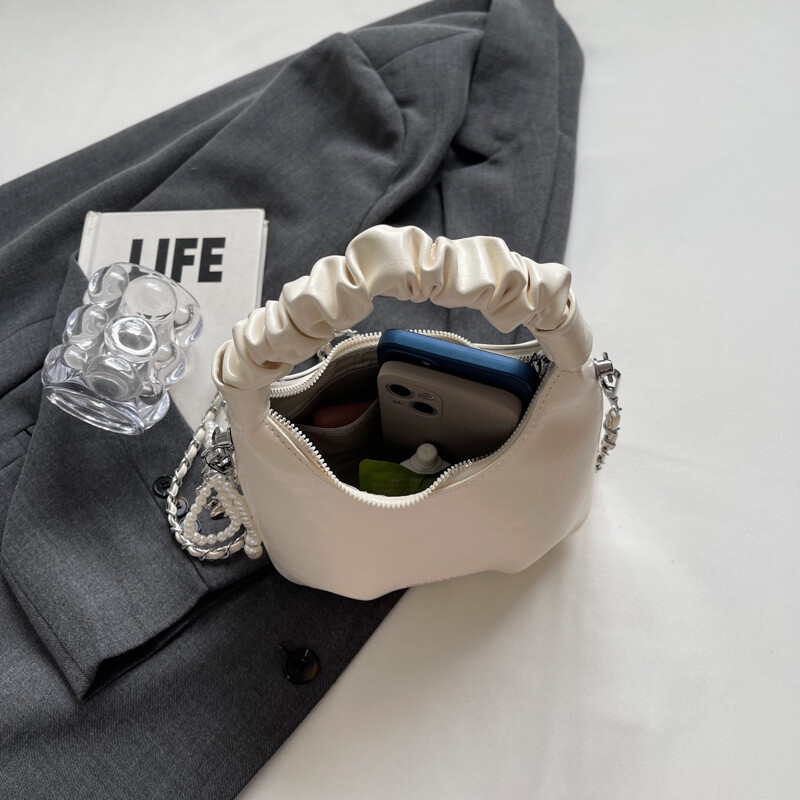 S LIJEVE STRANE Male pu kožne torbe preko ramena za žene 2024. Y2K modni torbica ispod pazuha na rame Ženske srebrne ručne torbice