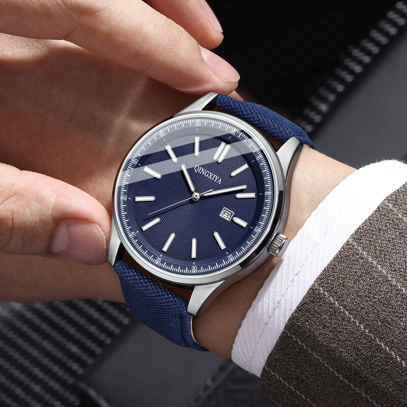 QINGXIYA sat marke Muški kožni sportski satovi Muški vojni kvarcni ručni sat Kronograf Muški sat Relogio Masculino