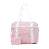 Ružičaste školske torbe na rame u japanskom elegantnom stilu za žene, djevojke, platnene torbe velikog kapaciteta, ležerne ručne torbe