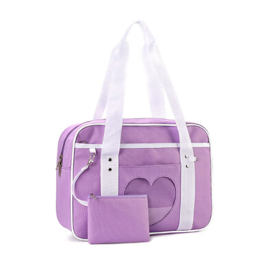 Ružičaste školske torbe na rame u japanskom elegantnom stilu za žene, djevojke, platnene torbe velikog kapaciteta, ležerne ručne torbe