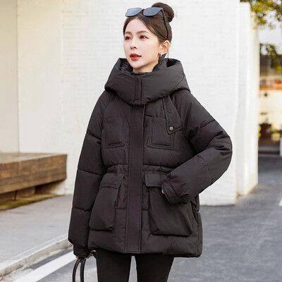 Γυναικεία ζώνη μέσης παχιά Parkas μακρύ μπουφάν με κουκούλα Sustans βαμβακερό τζάκετ Γυναικεία φθινοπωρινά και χειμωνιάτικα ζεστά ρούχα εξωτερικού χώρου