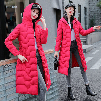 Podebljani topli kaputi Snježna odjeća Elegantna gornja odjeća Korejska jakna Sobretudos s remenom Zimske uske duge parke s kapuljačom Ženske kapute