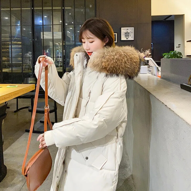 Зимни дамски студени палта паркове Супер горещи палта с качулка Дълго яке с памучна подплата Топли якета Дебели дамски зимни дрехи Мода