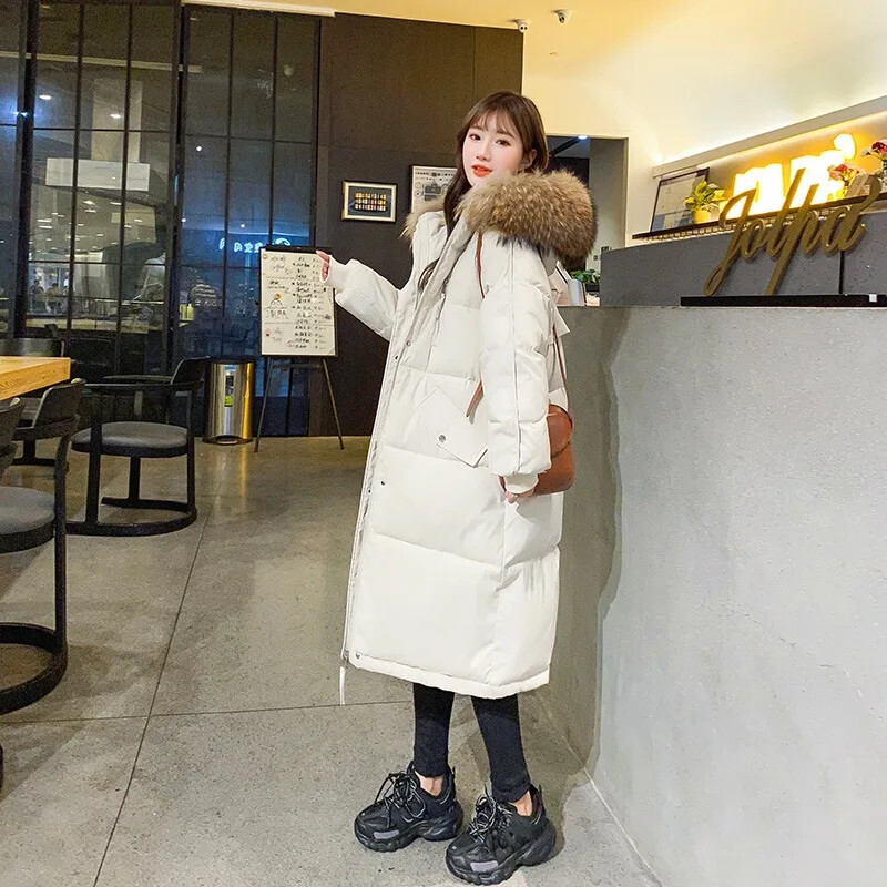 Зимни дамски студени палта паркове Супер горещи палта с качулка Дълго яке с памучна подплата Топли якета Дебели дамски зимни дрехи Мода