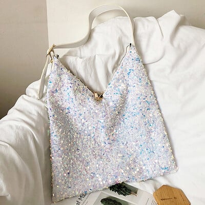 Modne torbe na rame velikog kapaciteta za žene Sjajne torbe sa šljokicama Ženske torbe za kupnju Pack bolsa feminina