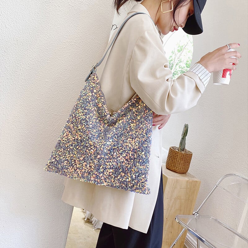 Modne torbe na rame velikog kapaciteta za žene Sjajne torbe sa šljokicama Ženske torbe za kupnju Pack bolsa feminina