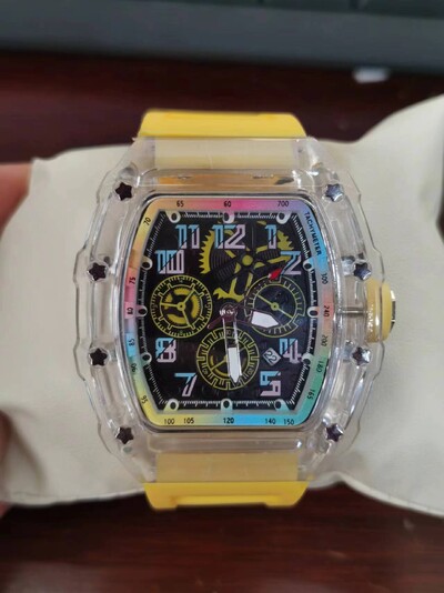 UTHAI CQ261 Novi potpuno automatski kvarcni sat za sportove u slobodno vrijeme, noćni sjaj, muški sat sa satovima u sedam boja