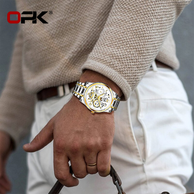 OPK8135 Muški sat, čelični remen s noćnim sjajem, vodootporan