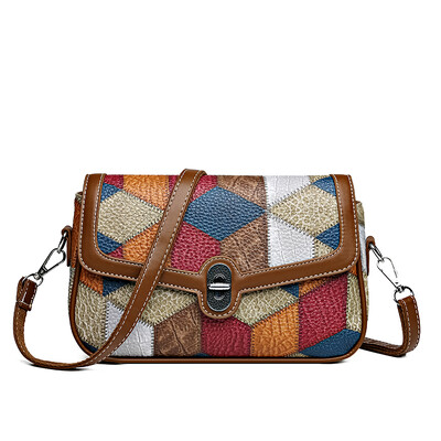 Ženska kurirska torba Nova jednobojna spojena nova trendi široka naramenica Mala četvrtasta torba Retro ležerna jednostavna torba preko ramena