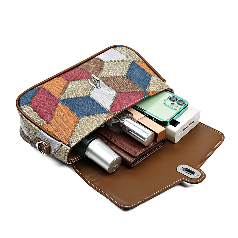 Ženska kurirska torba Nova jednobojna spojena nova trendi široka naramenica Mala četvrtasta torba Retro ležerna jednostavna torba preko ramena