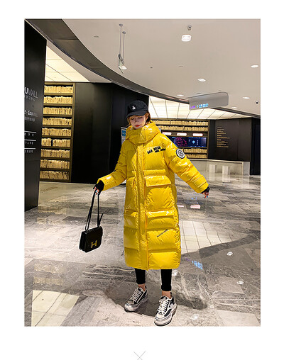 2024 Jachetă Parka pentru femei de iarnă, caldă, groasă, lungă, din bumbac, pardesiu supradimensionat, cu glugă, cu buzunar lucios