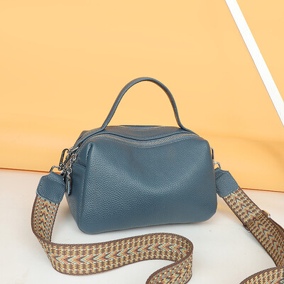 Luksuzna torba od prave kože, modna ženska torba na rame, jednobojna torba od goveđe kože, modna ženska torbica preko tijela