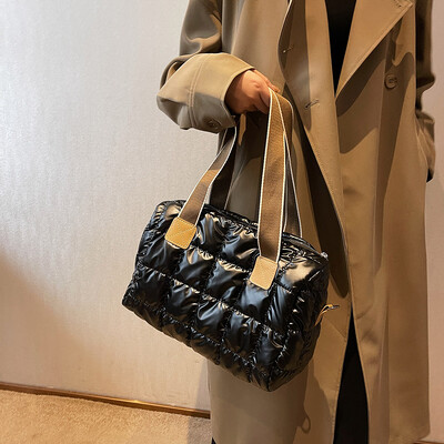 Γυναικείες τσάντες ταξιδιού με ρομβικό πλέγμα μεγάλης χωρητικότητας Τσάντα ώμου Γυναικείες τσάντες χιαστί βαμβακερές μονόχρωμες γυναικείες τσάντες μασχάλης