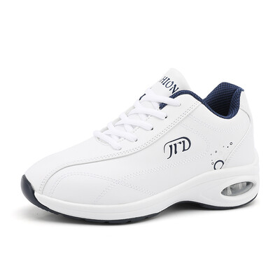 Naiste jooksujalatsid Õhkpolsterdatud tossud Valged vabaaja summutavad libisemiskindlad naiste treenijad Moodsad kõndimisspordijalatsid