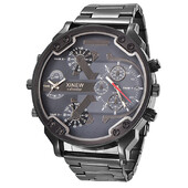 5,6 cm Veliko lice Poznata marka DZ Dizajnerski satovi Muška moda Ležerna traka od legure Golden Date Kvarcni sat Montres de Marque de Luxe