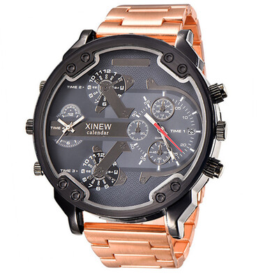 5,6 cm Veliko lice Poznata marka DZ Dizajnerski satovi Muška moda Ležerna traka od legure Golden Date Kvarcni sat Montres de Marque de Luxe