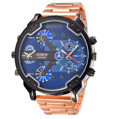 5,6 cm Veliko lice Poznata marka DZ Dizajnerski satovi Muška moda Ležerna traka od legure Golden Date Kvarcni sat Montres de Marque de Luxe