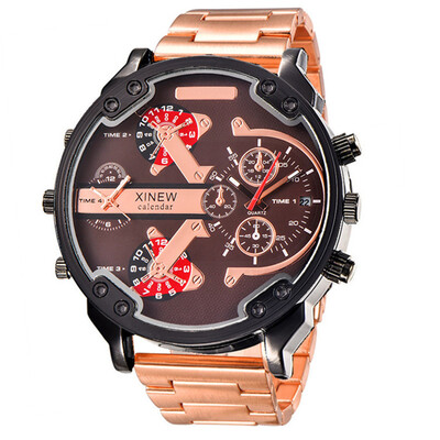 5,6 cm Veliko lice Poznata marka DZ Dizajnerski satovi Muška moda Ležerna traka od legure Golden Date Kvarcni sat Montres de Marque de Luxe