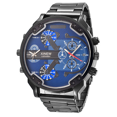 5,6 cm Veliko lice Poznata marka DZ Dizajnerski satovi Muška moda Ležerna traka od legure Golden Date Kvarcni sat Montres de Marque de Luxe