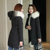 Trench prošivena podstavljena majica s kapuljačom Žute bluzonske jakne za žene Duga podstavljena vjetrovka Kaput Ženski kaput Debeli zimski moderan