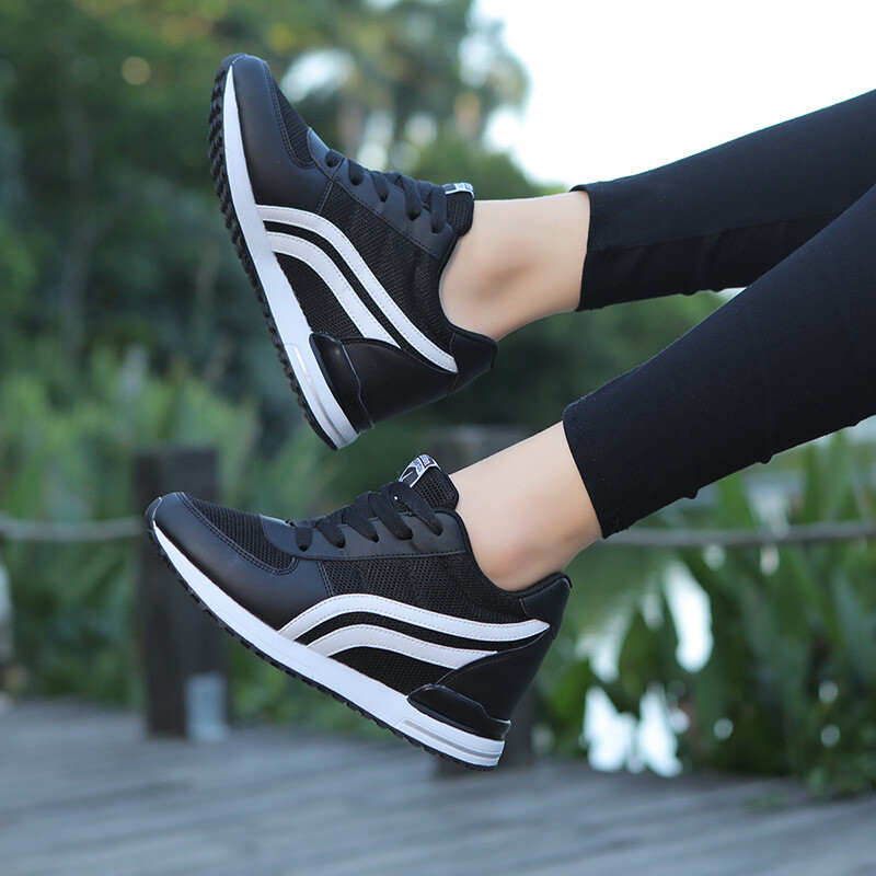 Tenisice na tanku petu sa skrivenim petama Ženske cipele na vezanje Prozračne proljetne ženske cipele Za vanjske aktivnosti Natikače za slobodno vrijeme Povećajte