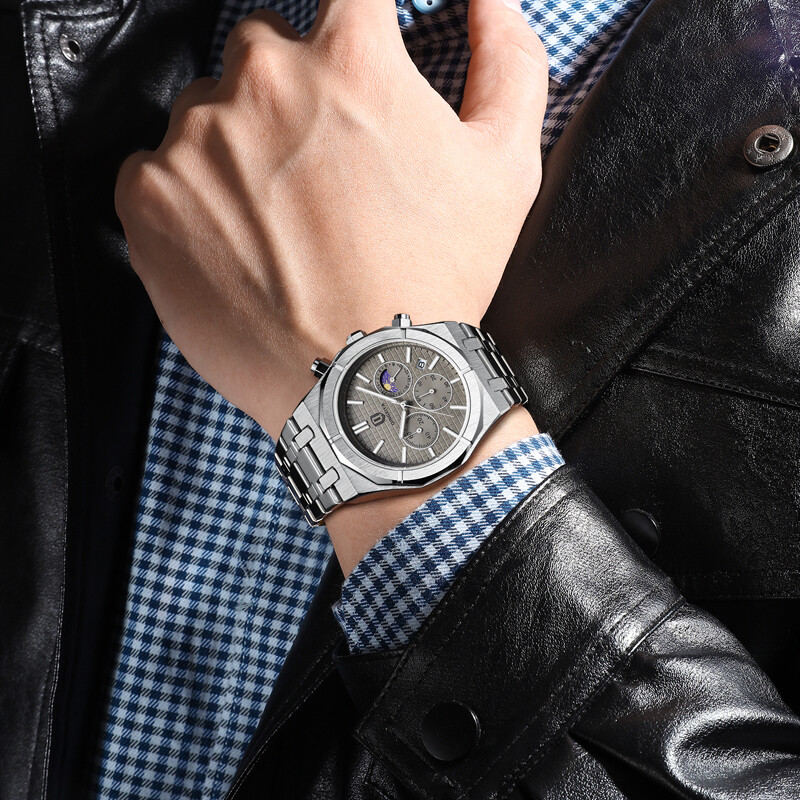 QINGXIYA brend luksuzni kvarcni sat za muškarce od nehrđajućeg čelika, vodootporan, svjetleći datum, modni muški kronografski satovi