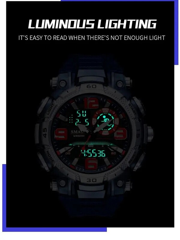 Kvarcni sat za muškarce SMAEL sat vodootporan štoperica LED satovi muški sat 1921 sportski satovi muškarci Relogio Masculino Digital