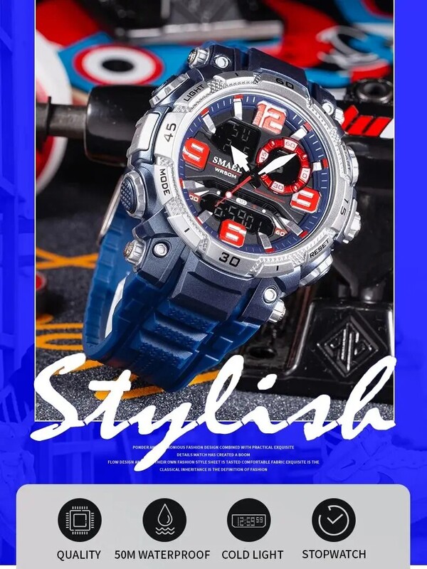 Kvarcni sat za muškarce SMAEL sat vodootporan štoperica LED satovi muški sat 1921 sportski satovi muškarci Relogio Masculino Digital