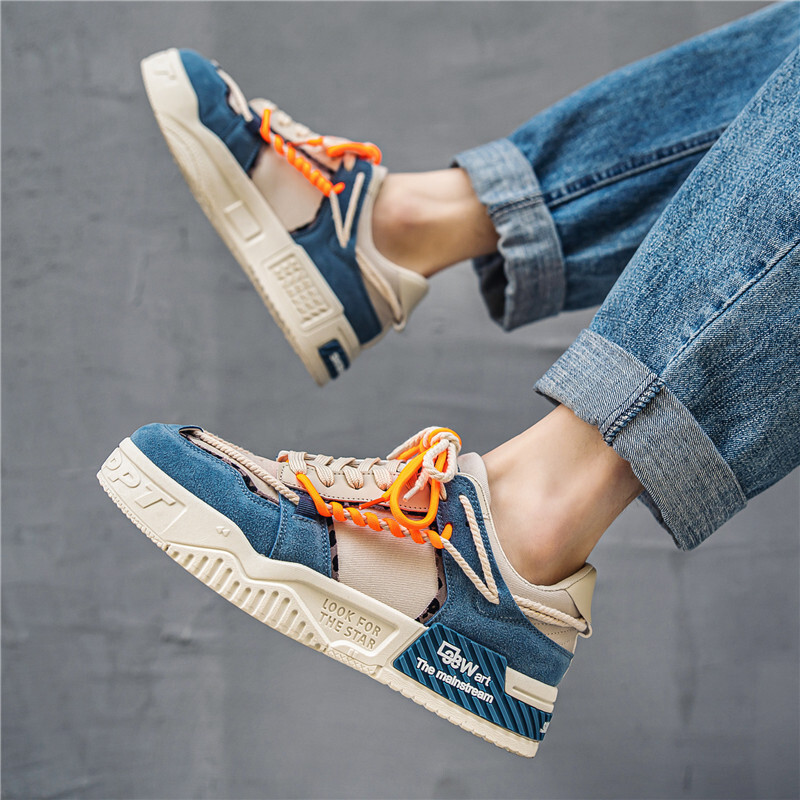 Meeste vulkaniseeritud jalanõud Mugavad hingavad rulajalatsid vabaaja platvormiga tossud Meeste tennised tennised