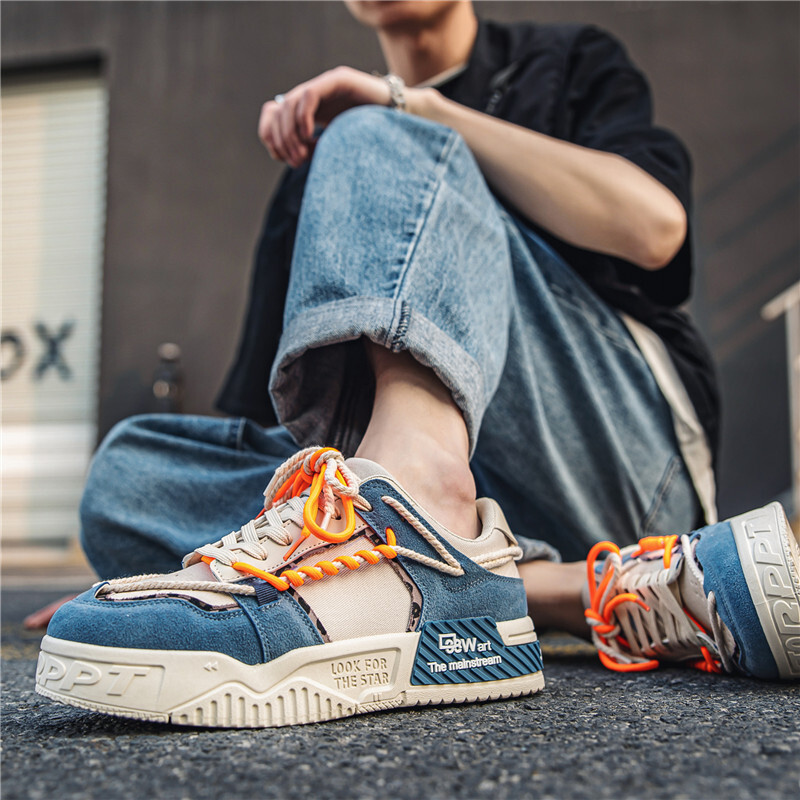 Meeste vulkaniseeritud jalanõud Mugavad hingavad rulajalatsid vabaaja platvormiga tossud Meeste tennised tennised