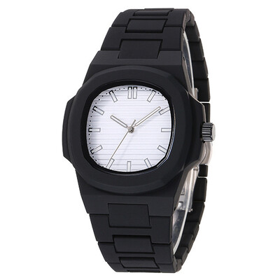 Ceas Bărbați Femei Orologio Clasic Cuplu Simplu Negru Alb Curea din Silicon Ceas Ceas de mână Cuarț Bărbat Bărbat Moda Ceas Damă