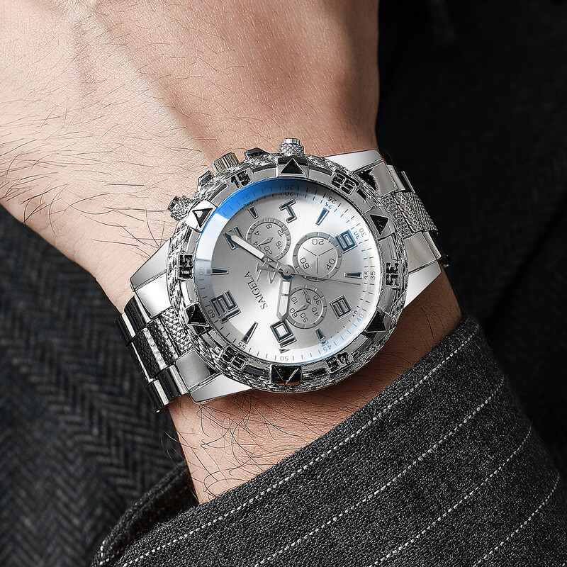 Muški poslovni satovi Modni muški kvarcni sat s trakom od nehrđajućeg čelika