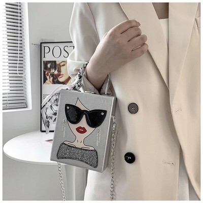 Modna osobnost naočale Beauty Girl torba na rame Modna kićanka Prety ženska torba preko ramena