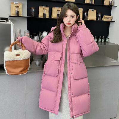 Zimska nova topla debela parka Gornja odjeća Snowwear Jakna Široki pamučno podstavljeni kaput s kapuljačom Srednje dugačak kaput Ženska pamučna donja jakna