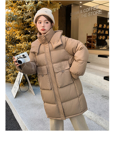 Zimska nova topla debela parka Gornja odjeća Snowwear Jakna Široki pamučno podstavljeni kaput s kapuljačom Srednje dugačak kaput Ženska pamučna donja jakna