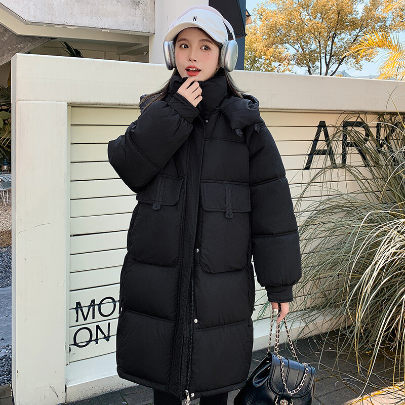 Zimska nova topla debela parka Gornja odjeća Snowwear Jakna Široki pamučno podstavljeni kaput s kapuljačom Srednje dugačak kaput Ženska pamučna donja jakna