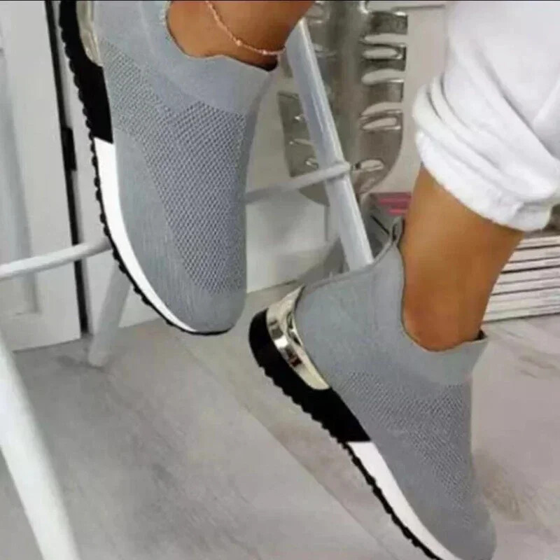 Uued 2024. aasta naiste hingavad võrgust jooksujalatsid Naiste õues kasutatavad hingavad libisemisspordijalatsid võrkkangast nööriga lamedad tossud