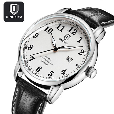 QINGXIYA Fashion Date kvarcni muški satovi vrhunske marke, luksuzni kožni remen, muški sat, sportski muški sat Hodinky Relogio Masculino