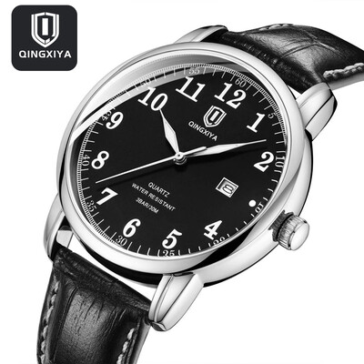 QINGXIYA Fashion Date kvarcni muški satovi vrhunske marke, luksuzni kožni remen, muški sat, sportski muški sat Hodinky Relogio Masculino