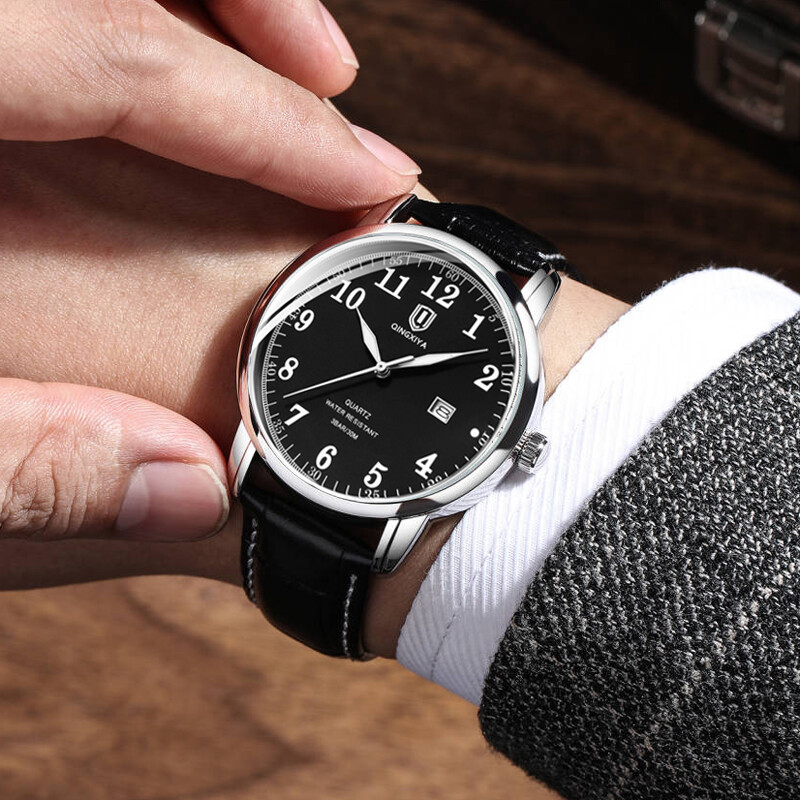 QINGXIYA Fashion Date kvarcni muški satovi vrhunske marke, luksuzni kožni remen, muški sat, sportski muški sat Hodinky Relogio Masculino