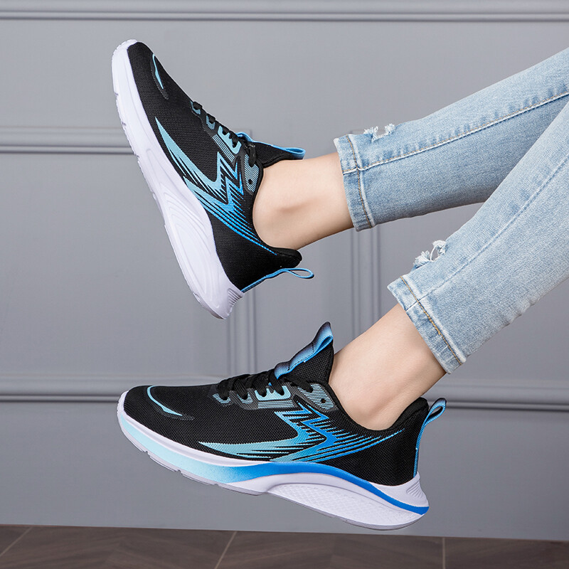 Нови дишащи спортни обувки, мрежесто горнище, ежедневни, леки, абсорбиращи ударите дамски обувки против хлъзгане, мрежести обувки с мека подметка
