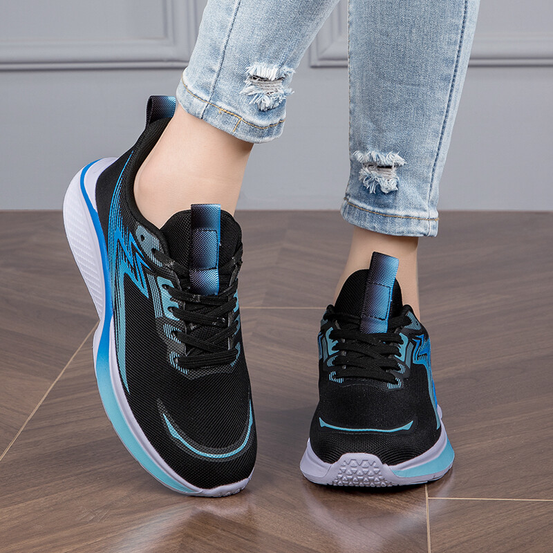 Нови дишащи спортни обувки, мрежесто горнище, ежедневни, леки, абсорбиращи ударите дамски обувки против хлъзгане, мрежести обувки с мека подметка