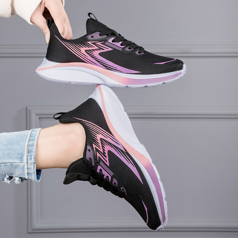 Нови дишащи спортни обувки, мрежесто горнище, ежедневни, леки, абсорбиращи ударите дамски обувки против хлъзгане, мрежести обувки с мека подметка