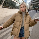 Ženska podstavljena jakna 2024. Zimska novost, deblja topla pamučna jakna s kapuljačom Ženska jakna s patentnim zatvaračem čiste boje Ženska odjeća