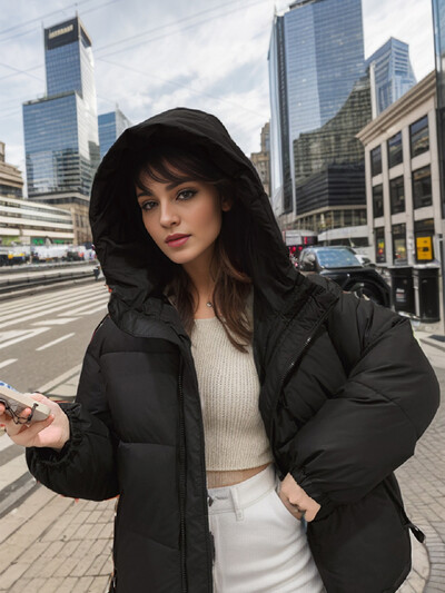 Ženska podstavljena jakna 2024. Zimska novost, deblja topla pamučna jakna s kapuljačom Ženska jakna s patentnim zatvaračem čiste boje Ženska odjeća