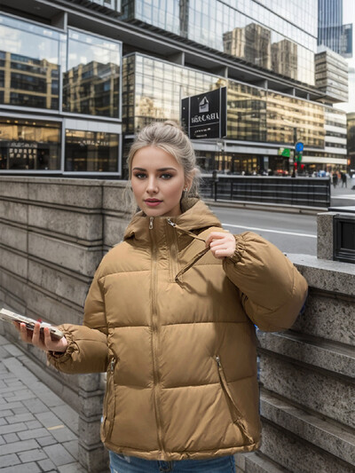 Ženska podstavljena jakna 2024. Zimska novost, deblja topla pamučna jakna s kapuljačom Ženska jakna s patentnim zatvaračem čiste boje Ženska odjeća