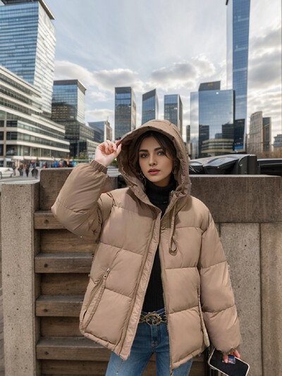 Ženska podstavljena jakna 2024. Zimska novost, deblja topla pamučna jakna s kapuljačom Ženska jakna s patentnim zatvaračem čiste boje Ženska odjeća